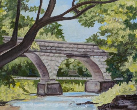 Fived Arch Bridge Oil Painting